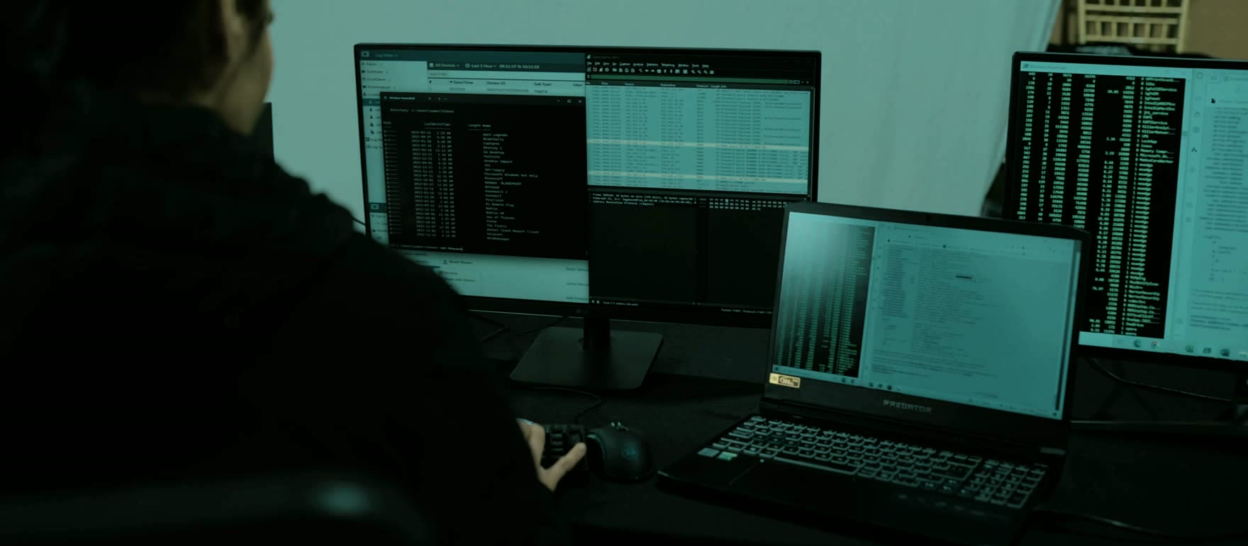 A security analyst reviewing monitoring data